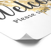 Gold Butterfly Guestbook Weddenschap Print (Hoek)