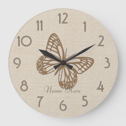  Gold Butterfly Linen voeg een wandklok toe (Voorkant)