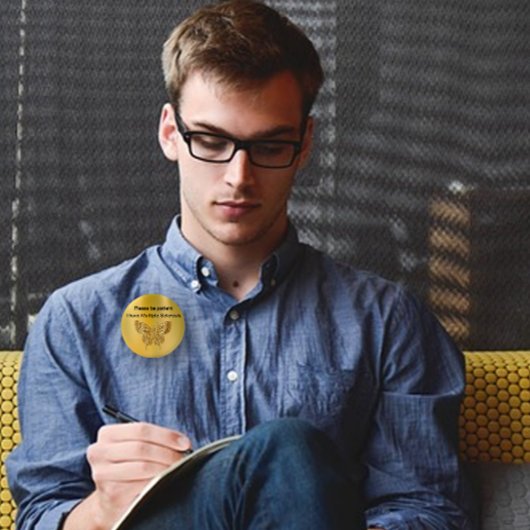 Gold Butterfly Multiple Sclerosis Button