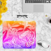 Gold Butterfly Pink Monogram Vloeistof Abstract Muismat