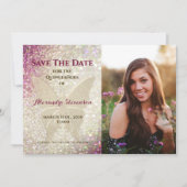 Gold Butterfly Quinceañera Save The Date (Voorkant)