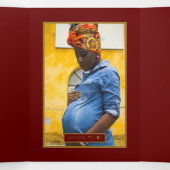 Gold Butterfly, Red & Gold Baby shower Suite Drieluik Uitnodiging (Binnenkant midden)