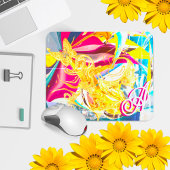 Gold Butterfly Retro Monogram Vloeistof Abstract Muismat