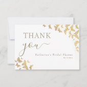 Gold Butterfly Script Boho Vrijgezellenfeest Harte Bedankkaart (Voorkant)
