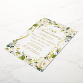 Gold Butterfly Scroll 50ste bruiloft Jubileum Folie Uitnodiging (Gedraaid)