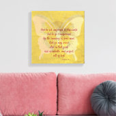 Gold Butterfly Shadow met KJV Bijbelversie Canvas Afdruk (Insitu (Woonkamer))