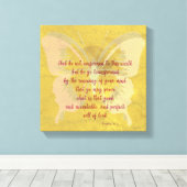 Gold Butterfly Shadow met KJV Bijbelversie Canvas Afdruk (Insitu (Houten vloer))