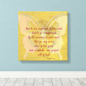 Gold Butterfly Shadow met KJV Bijbelversie Canvas Afdruk (Insitu (Houten vloer))
