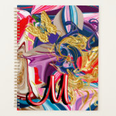 Gold Butterfly Smoke Red Monogram Vloeistof Abstra Planner (Voorkant)