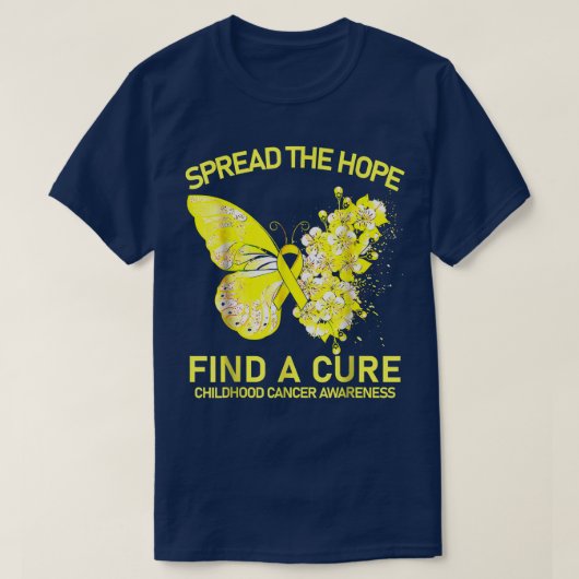 Gold Butterfly Spread The Hope Find A Cure Childho T-shirt (Design voorkant)