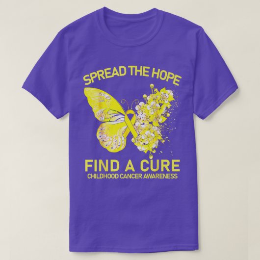 Gold Butterfly Spread The Hope Find A Cure Childho T-shirt (Design voorkant)