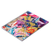 Gold Butterfly Swirl Roze Monogram Vloeistof Abstr Notitieboek (Linkerzijde)