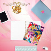 Gold Butterfly Swirl Roze Monogram Vloeistof Abstr Planner