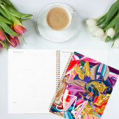 Gold Butterfly Swirl Roze Monogram Vloeistof Abstr Planner