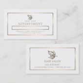 Gold Butterfly, White en Gold Appointard Afsprakenkaartje (Voorkant / Achterkant)