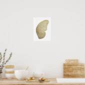 Gold Butterfly Wing Illustration Poster (Keuken)