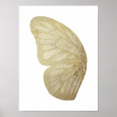 Gold Butterfly Wing Illustration Poster (Voorkant)