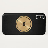 Gold Button en zwart roestvrij staal Case-Mate iPhone Case (Achterkant (horizontaal))