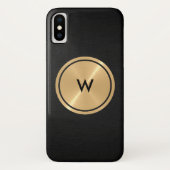 Gold Button en zwart roestvrij staal Case-Mate iPhone Case (Achterkant)
