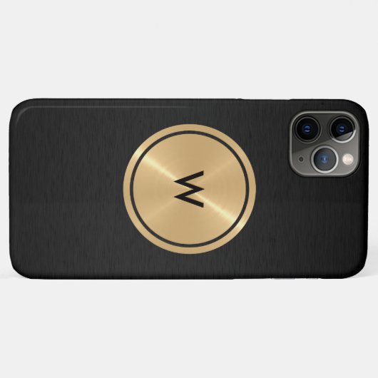 Gold Button en zwart roestvrij staal Case-Mate iPhone Case (Achterkant (horizontaal))
