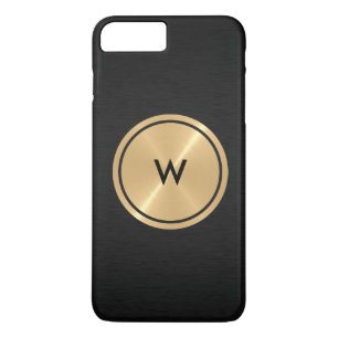 Gold Button en zwart roestvrij staal iPhone 8/7 Plus Hoesje