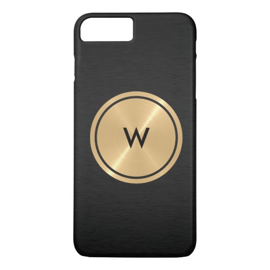 Gold Button en zwart roestvrij staal Case-Mate iPhone Case (Achterkant)