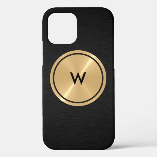 Gold Button en zwart roestvrij staal Case-Mate iPhone Case (Achterkant)