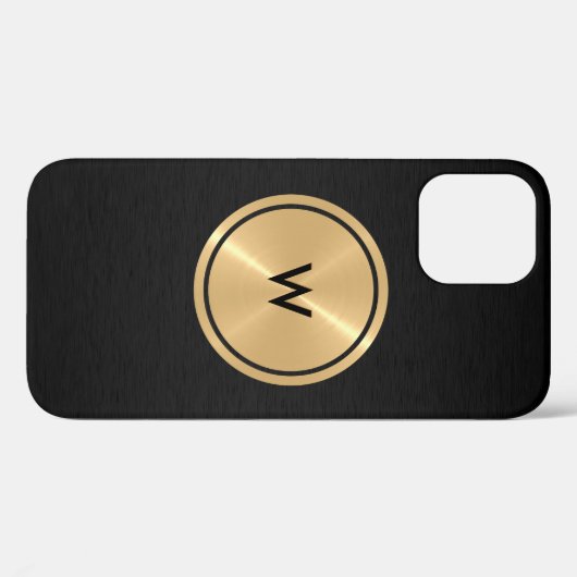 Gold Button en zwart roestvrij staal Case-Mate iPhone Case (Achterkant (horizontaal))