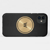 Gold Button en zwart roestvrij staal Case-Mate iPhone Case (Achterkant (horizontaal))