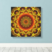 Gold Button Mandala Canvas Afdruk (Insitu (Houten vloer))