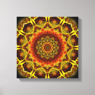 Gold Button Mandala Canvas Afdruk