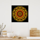 Gold Button Mandala Poster (Keuken)
