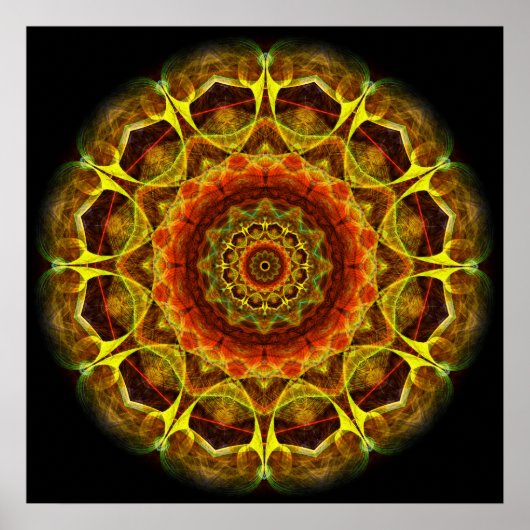 Gold Button Mandala Poster (Voorkant)