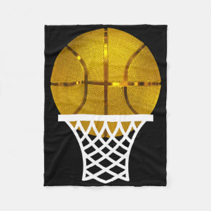 Gold Bysketbyll Trophy MVP Graphic T-shirt voor ma Fleece Deken