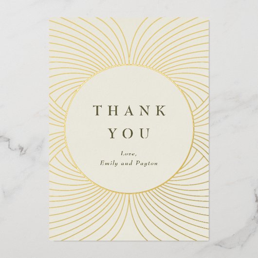 Gold Byzantine Folie Dank u wel Folie Uitnodiging (Voorkant)