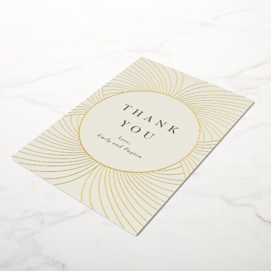 Gold Byzantine Folie Dank u wel Folie Uitnodiging (Gedraaid)