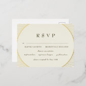 Gold Byzantine RSVP Folie Uitnodiging Briefkaart (Voorkant / Achterkant)
