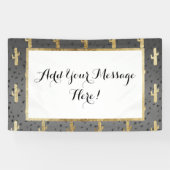 Gold Cactus op gradiënt moderne grafische geo-drie Spandoek (Horizontaal)