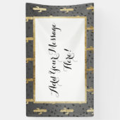 Gold Cactus op gradiënt moderne grafische geo-drie Spandoek (Verticaal)