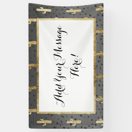 Gold Cactus op gradiënt moderne grafische geo-drie Spandoek (Verticaal)