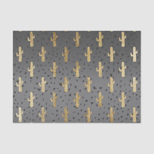 Gold Cactus op gradiënt moderne grafische geo-drie Tissuepapier (Voorkant)