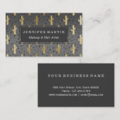 Gold Cactus op gradiënt moderne grafische geo-drie Visitekaartje (Voorkant / Achterkant)