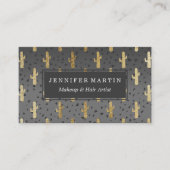 Gold Cactus op gradiënt moderne grafische geo-drie Visitekaartje (Voorkant)