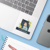 GOLD CACTUS SUCCULENT FOLIAGE WREATH FOTO OVERLAY STICKER (Laptop met iPhone)