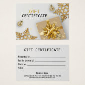 Gold cadeau voor kerstcadeaus Gold Snowflakes Visitekaartje (Voorkant /achterkant)