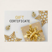 Gold cadeau voor kerstcadeaus Gold Snowflakes Visitekaartje (Voorkant)