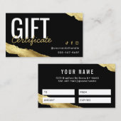 Gold Cadeaubon Visitekaartje (Voorkant / Achterkant)