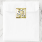Gold Cadebox Hartelijk dank Vierkante Sticker (Tas)
