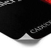 GOLD CADUCEUS, 7 CHAKRAS, Healing, Medical, Yoga Poster (Hoek)