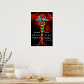 GOLD CADUCEUS, 7 CHAKRAS, Healing, Medical, Yoga Poster (Keuken)